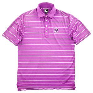FootJoy Sugar Mill Country Club Golf Polo Shirt Striped Athletic Fit Men Medium